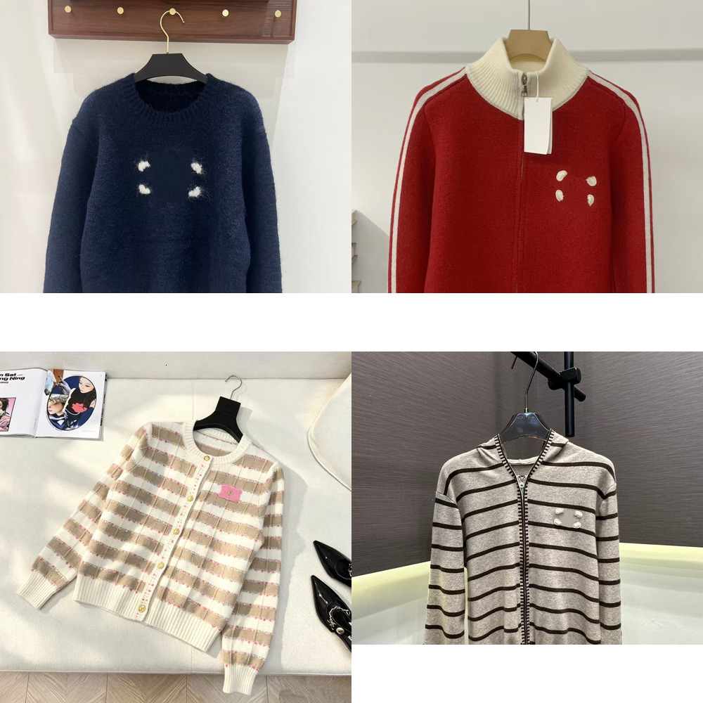 Luxury designer womens cardigan wool sweater long sleeved knitted top autumn and winter fashion letter casual comfortable knitted hooded sweatshirt