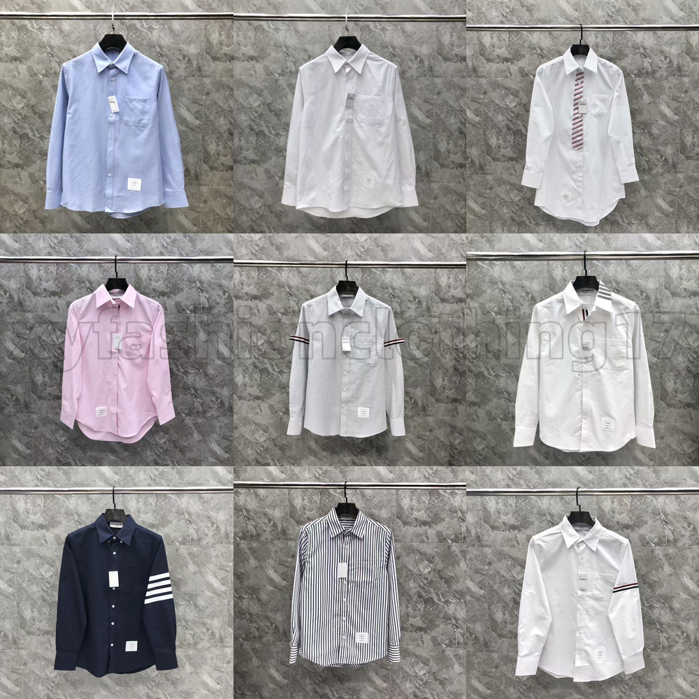 High Quality Classic Long Sleeve Business Shirt TB Series Unisex Casual Versatile Fashion Button Up Top Daily Streetwear Comfortable Office Formal O
