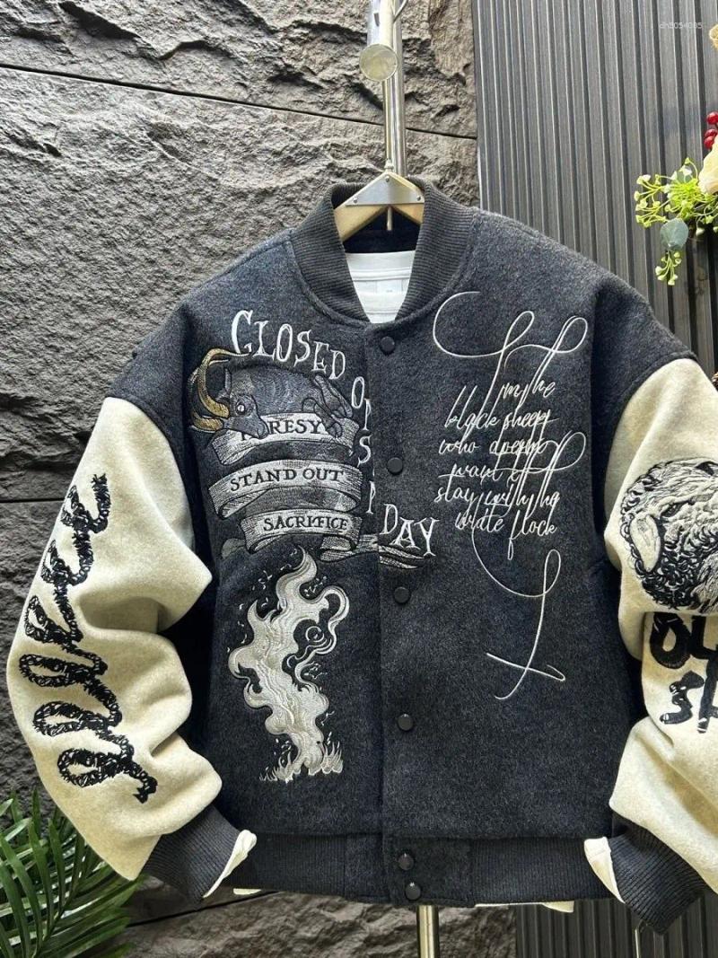 Plus Size 300 Pounds American Retro Style Heavy Embroidery Thickened Baseball Jacket Unisex Loose Versatile Outerwear