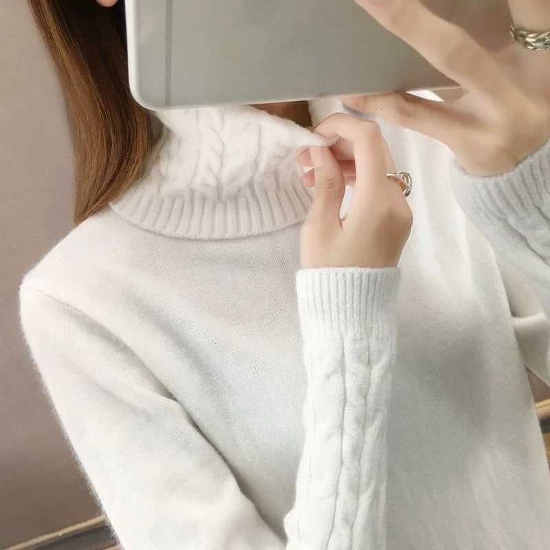 Women's Sweaters 2025 Autumn and Winter New Thick Cashmere Sweater Women High Neck Pullover Sweaters Warm Loose Knitted Sweater Casual Tops H26