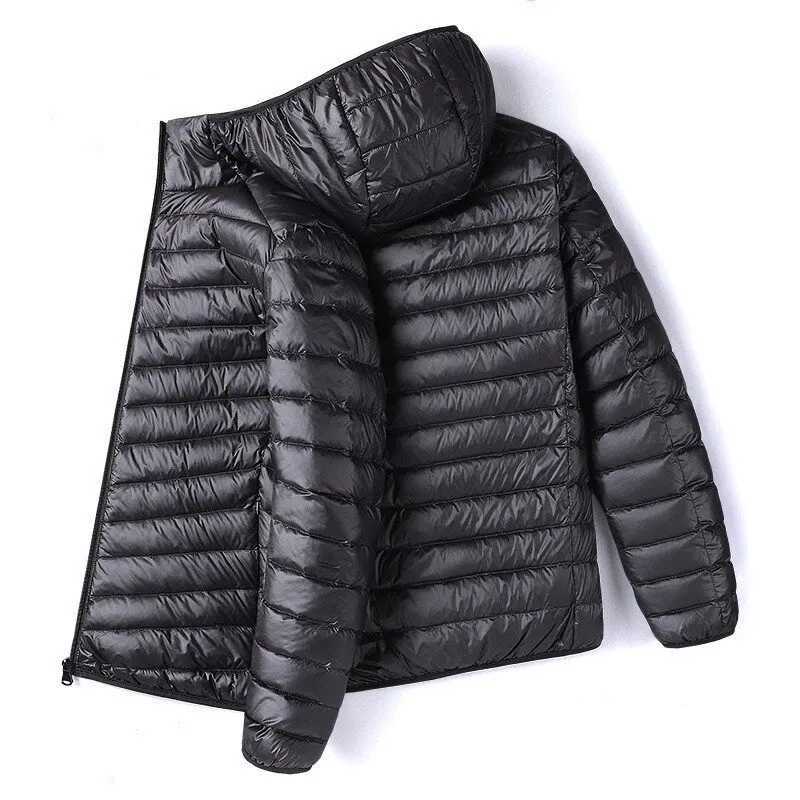 Men's Down Parkas Men Solid Color Hooded Puffer Coat Winter Lightweight Casual Outdoor Sports Warm Jacket for Male C260922