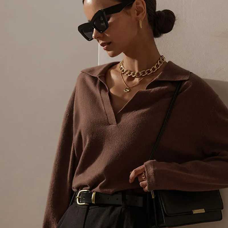 Women's Sweaters Autumn Casual Solid Long sleeves Pullovers Sweater Warm Sweaters 2022 Fashion elegant Lady Tops Women Loose Collar Cloth D2609