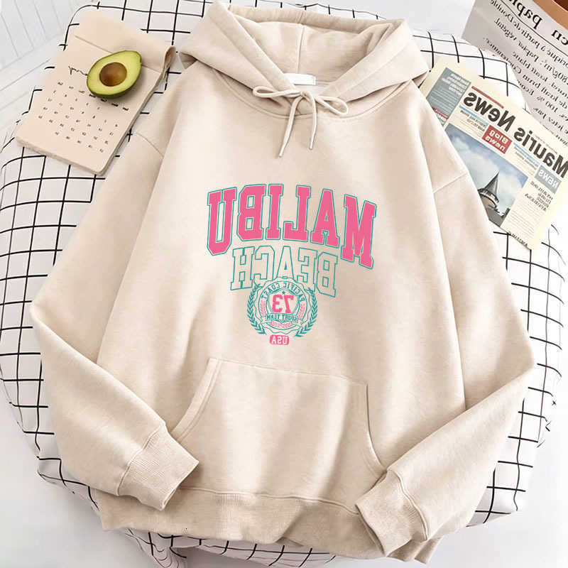 Malibu Women's Hoodies Sweatshirts Vintage Beach Print Hoodie Casual Unisex Sweatshirt Fashion Top for Men And Women Spring Autumn Winter Wear