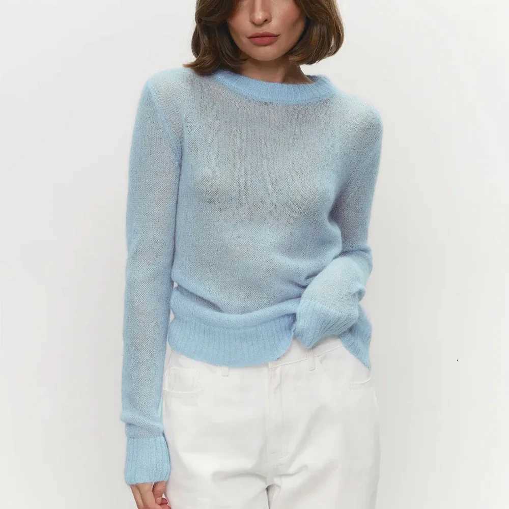 Women's Sweaters Talenza Round Neck Knit Pullover Women Summer Casual Solid Long sleeve Shirt Top 2025 Loose High Street Office Lady Sweater To