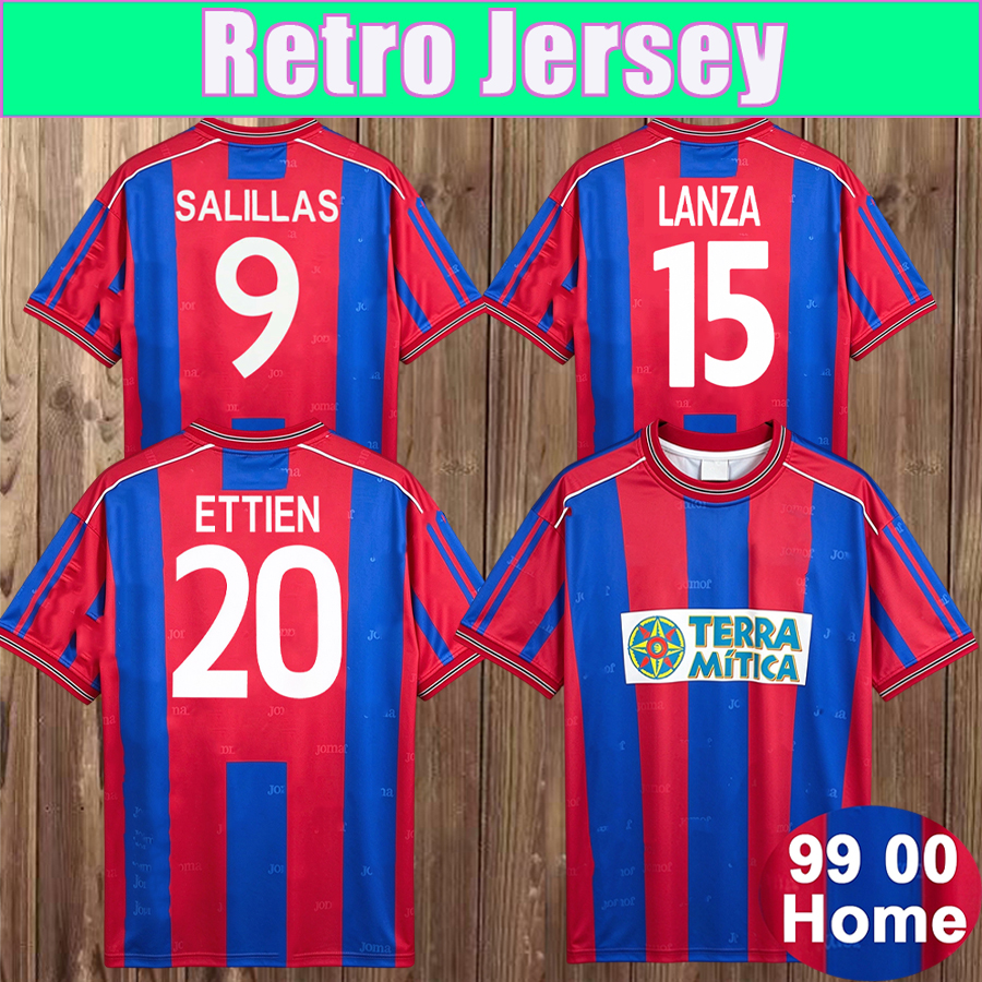 1999 2000 Levante UD Mens Retro Soccer Jerseys SALILLAS LANZA ETIENNE Home Football Shirts Short Sleeve Uniforms