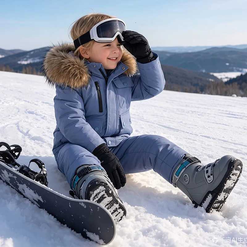 Clothing Sets OLEKID -30 Degree Russian Winter Children Down Jacket for Boys Waterproof Real Fur Winter Jumpsuit 1-5 Years Kids Boy Snowsuit X260922