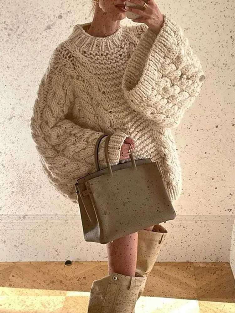 Women's Sweaters 2025 Casual Pullover Sweater Comfortable Winter Clothes Woman Pulls Femmes Simple Style Loose Solid Color Round Neck Keep Warm