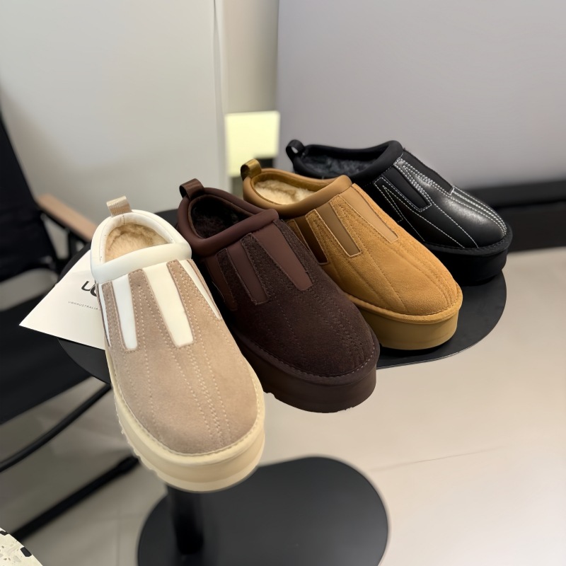 Women's cotton shoes for autumn-winter 2026 new style, suitable for home use, fashionable, warm, thick sole, waterproof, padded with fleece, sn