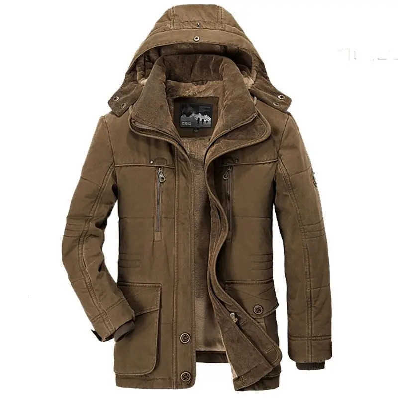 Hooded Men's Down Parkas Windbreake Jacket Tactical Fleece Military Thermal Coats Mens Jacket Outwear Windbreaker Plus Velvet Winter Warm Men C
