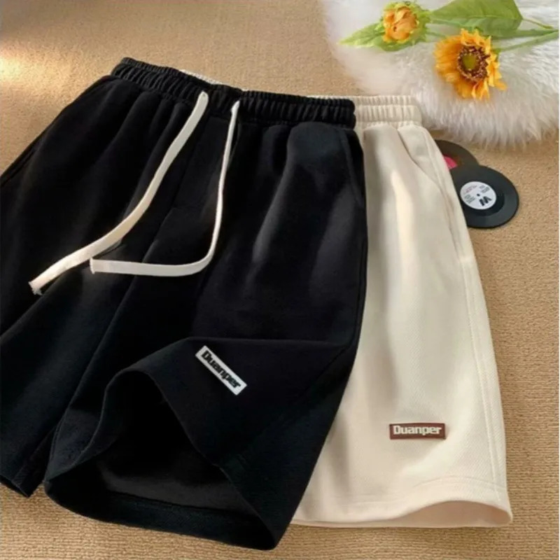 M8XL2026 Summer Unisex Shorts TwoTone Elastic Drawstring Waist Casual Loose Breathable Beach Shorts for Men Women 260923