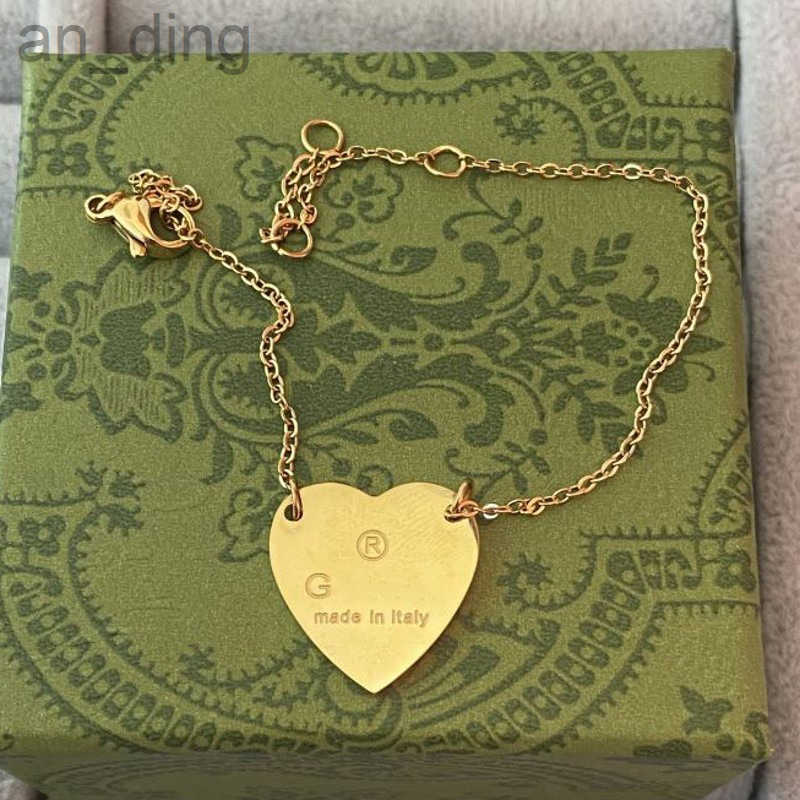 Gold Silver Color Luxury Designer Bracelets Necklace Earrings Simple Heart G Letter Fashion Bracelet Stainless Steel Women Sets Without Box