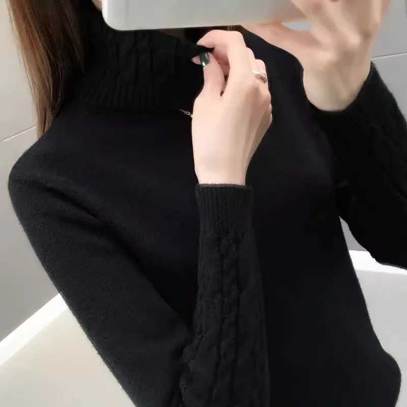 Women's Sweaters Women Sweater Pullover Winter Knitted Turtleneck Long Sleeve Slim Jumper Tops 2025 Ladies Casual Soft Warm Sweaters Clothing H
