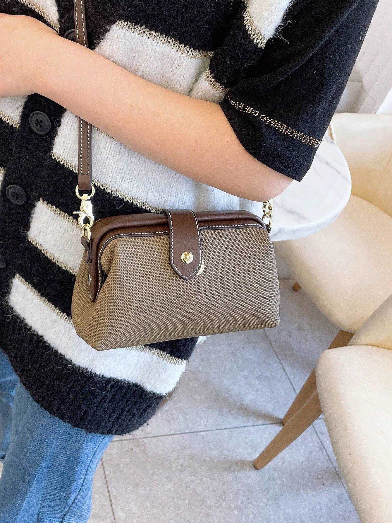 Cross Body 2024 New fashion Women's Bags Blue Color Block Crossbody Small Bag Casual Clip Shoulder Bag D260923