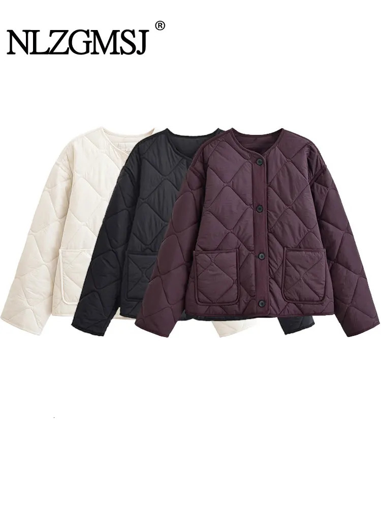 Nlzgmsj Autumn Winter Women's Solid Single-breasted O-Neck Jacket Fashion Long Sleeve Coat Street Casual Short Jacket 260922