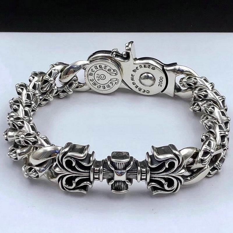Chaoxuan Crow Heart Hip-Hop Personality Punk Cross Vine Flower Round Buckle Bracelet Domineering Fashion Men's Wristband Accessory
