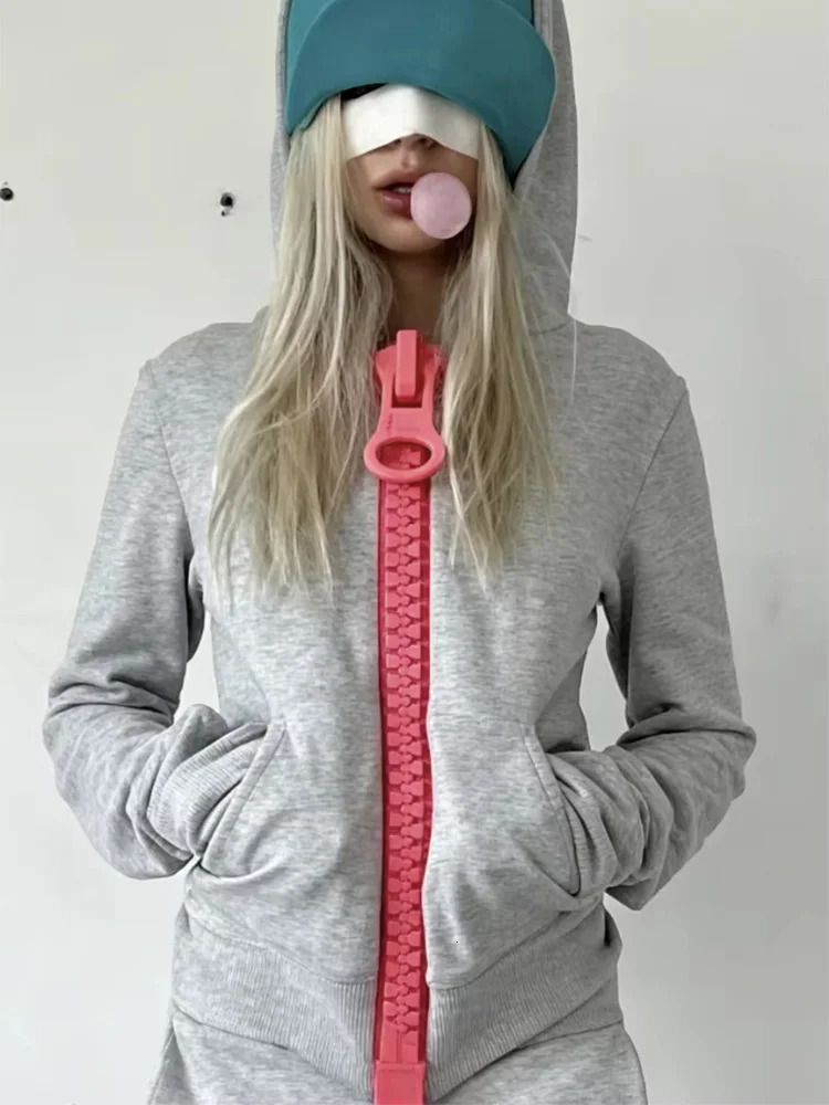 Oversized Hoodie Women Y2k European and American Retro Oversized Zipper Harajuku Street Hip-hop Casual Zipper Sweatshirt Unisex 260920