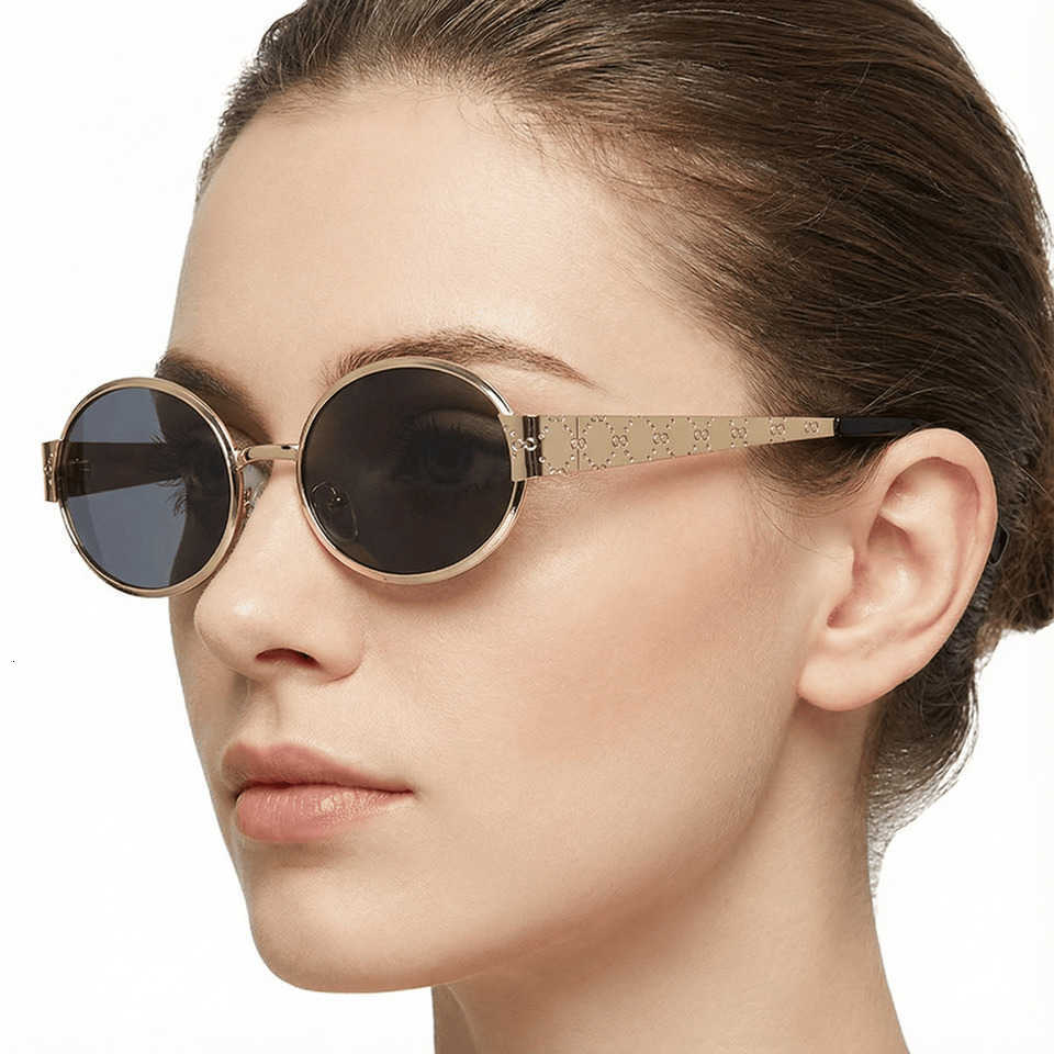 Glamour Luxury Sunglasses Women Sunglasses Metal Oval Brand Sun Glasses For Ladies Stylish Designer Shades UV400T260923