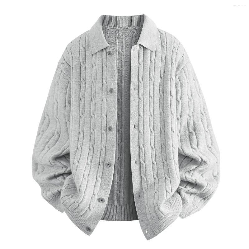 Autumn Winter Men's Casual Knitted Cardigans Single Breasted Turn Down Collar Fashion Knit Sweatercoat Men Warm Cardigan Jackets