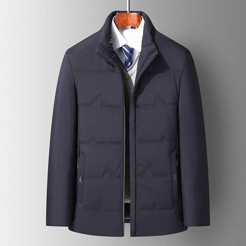 Men's Down Parkas Men Winter New Fleece Lined Thick Stand Collar Cotton Coat Male Fashion Casual Warm Padded Jackets Men Soft Thermal Loose Par