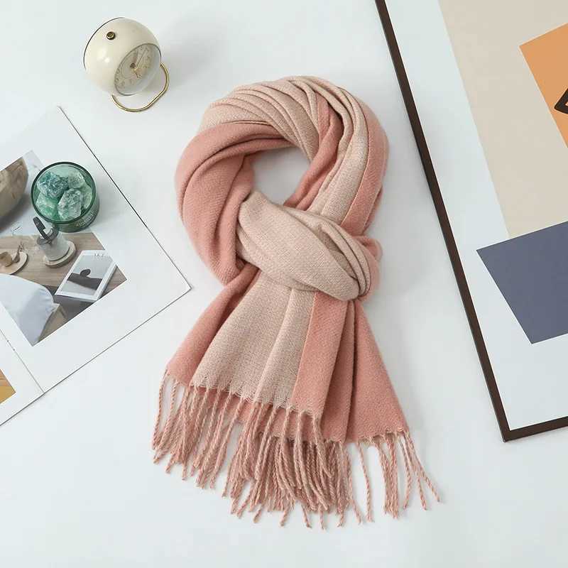 200 * 68cm Imitation Cashmere Scarf Women's Winter High-end New Double-sided Scarf Shawl Men's Versatile Wool Cashmere Scarf Z260922