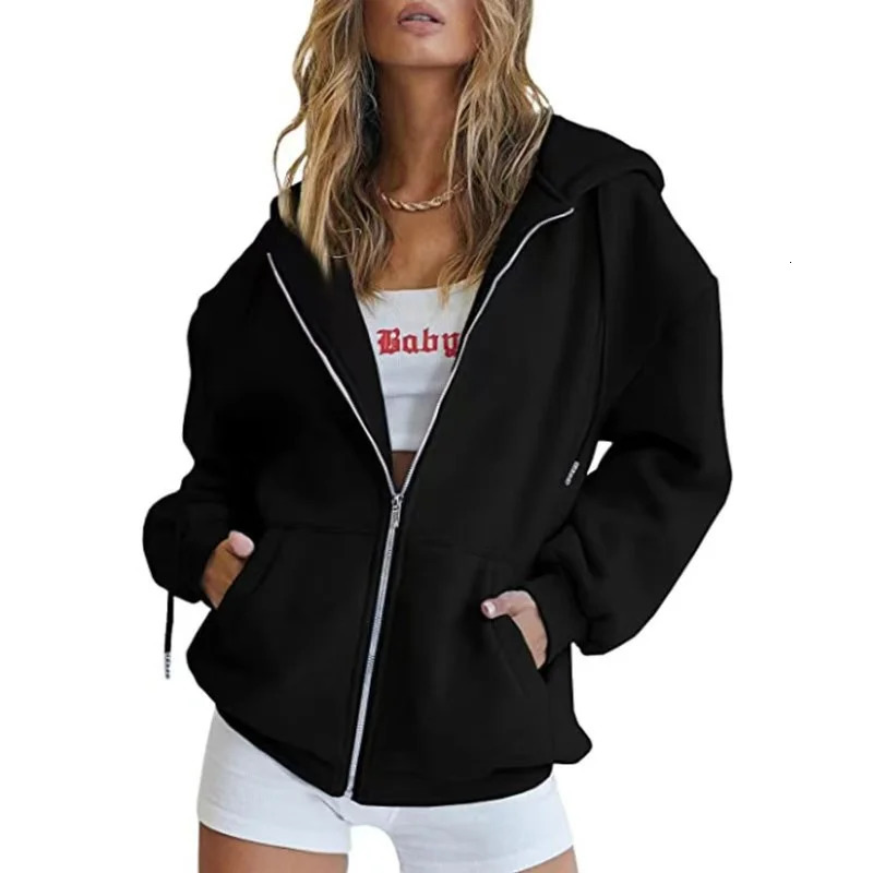 Spring Autumn Winter Fashion Zipper Hoodies Women Cardigan Coat Daily Long Sleeve Tops Versatile Casual Hoodies Women Sweatshirt 260923