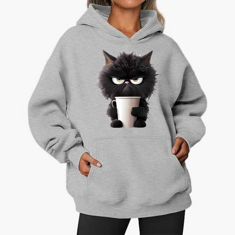 Cat Women's Hoodies Sweatshirts Funny New Fashion Women's Hoodies Spring Autumn Winter Casual Hoodies Sweatshirts Tops Solid Color Hoodie