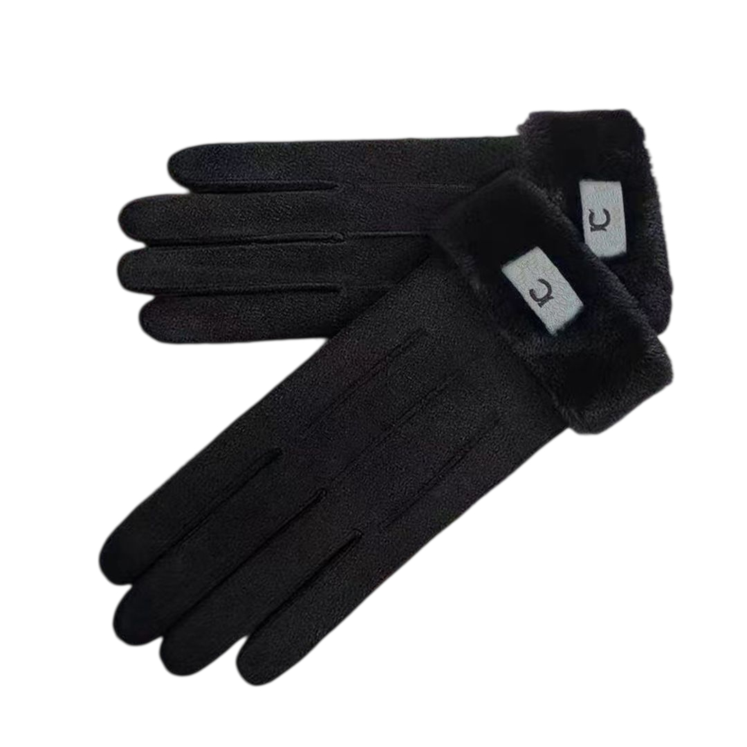 Womens Gloves Designer Glove High Quality Faux Suede Classic Full Finger Thermal Lining Winter Autumn Keep Warmth Ski Cycling Cold Weather Wind Proo