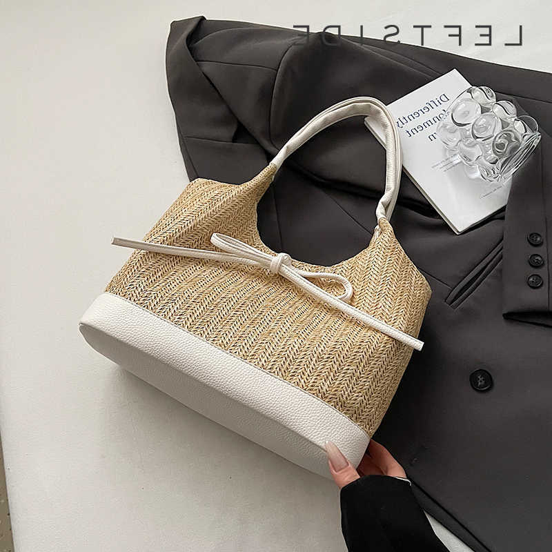 Cross Body LEFTSIDE Small Straw Crossbody Bags for Women 2025 Summer Ladies New Shoulder Bag Females Bow Beach Bags Handbags and Purses D260923