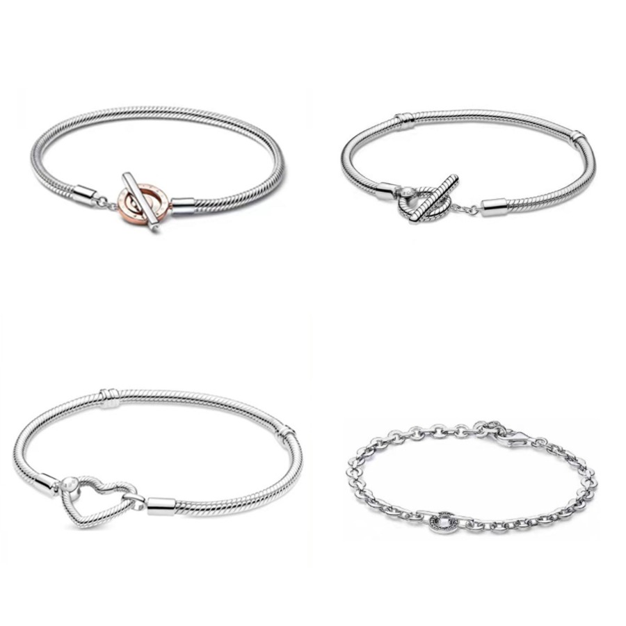 Luxury Designer Snake Bone Chain Bracelet Pearl Heart Buckle Silver Plated Rose Gold Pendant Bead Bracelet Womens Daily Party Wearing Jewelry Premiu