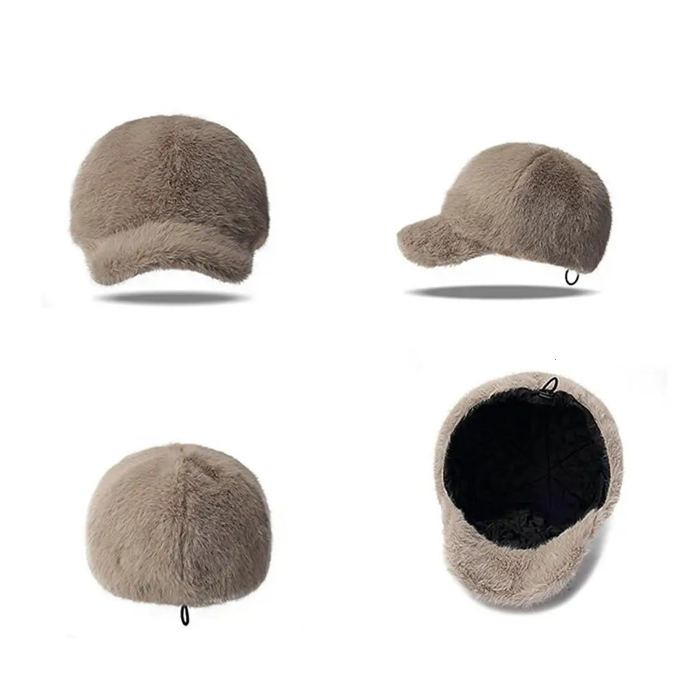 Autumn Solid Color Visor Hat Adjustable Baseball Caps Women Casquette Sunshade Gorras Winter Baseball Cap Plush Warm Sun Hats 260920