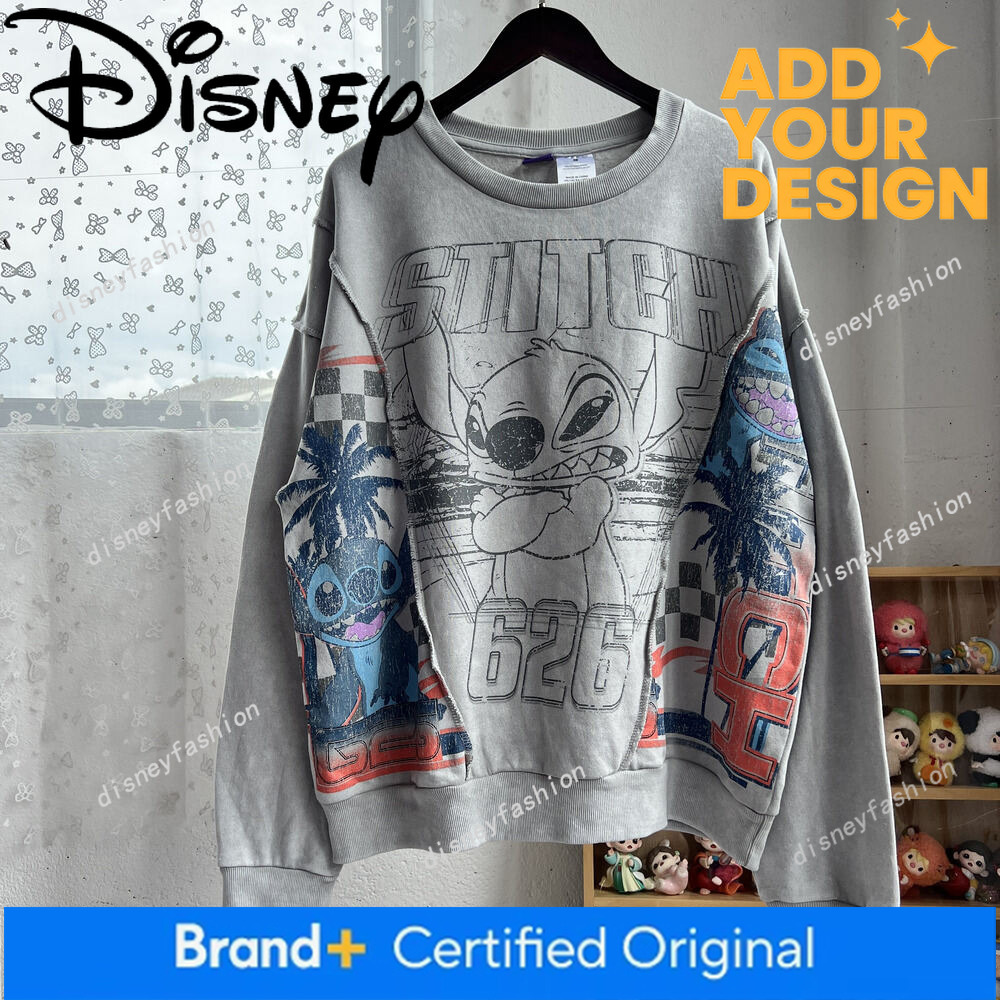 Comercio exterior Sudadera con cuello redondo y letras de dibujos animados vintage lavada con forro polar para hombres y mujeres con bordes deshilac