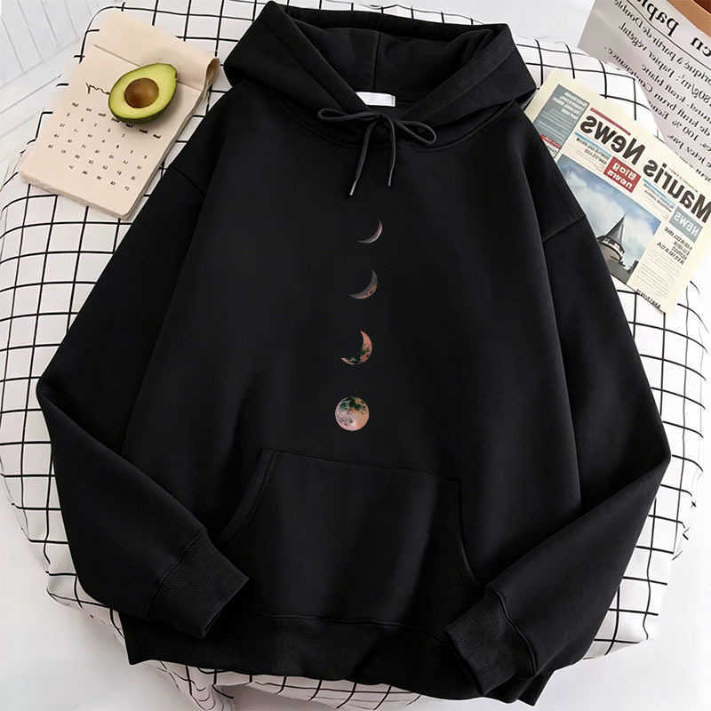 Fashion Women's Harajuku Hoodies Sweatshirts Men Women Moon Print Hoodies Spring Autumn Winter Casual Hoodies Sweatshirts Tops Hoodie Sweatshir