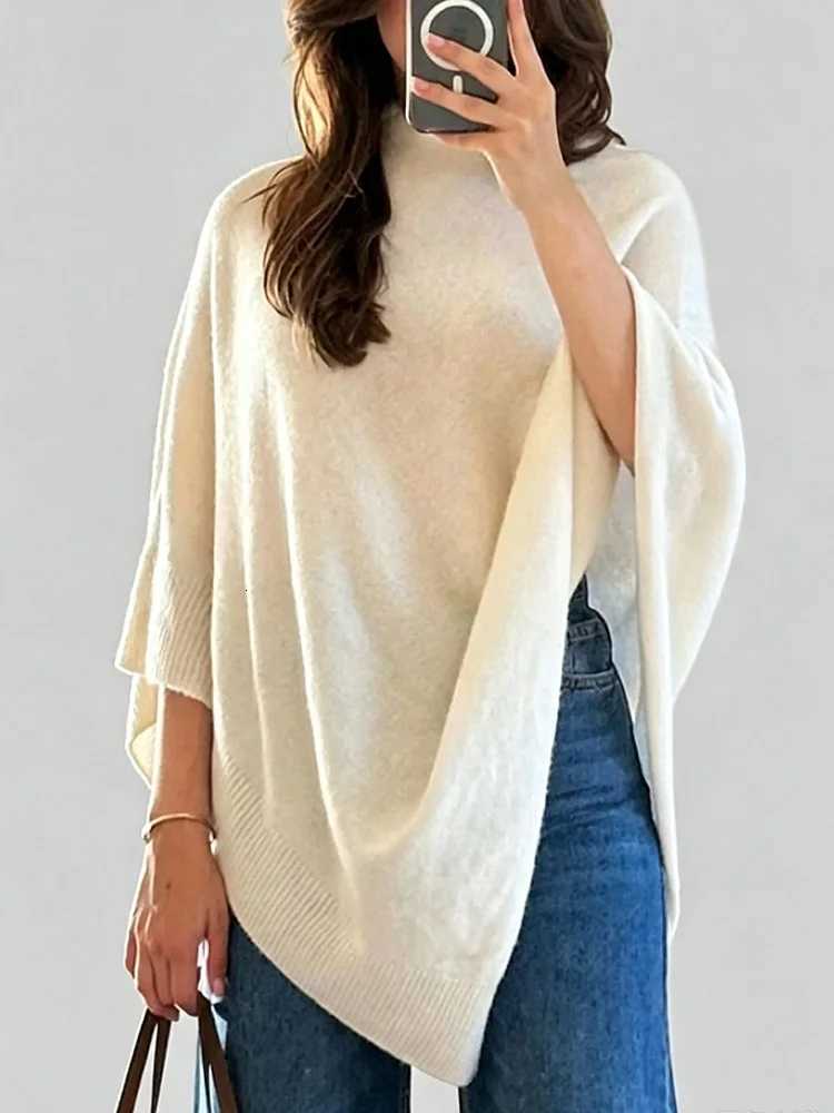 Women's Sweaters New Fashion Knitted Pullovers Women Sweaters Casual Loose Knit Shawl Autumn Winter Tops Outwear H260923