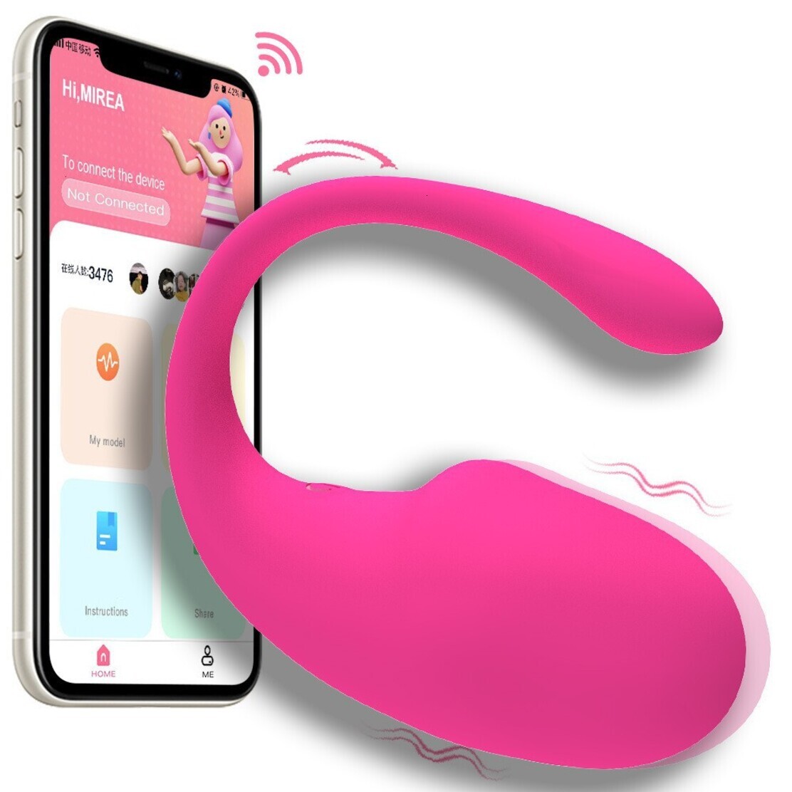 ellness Toy APP Simulazione Little Tadpole Massaggiatore personale per il corpo femminile G-Spot Orgasmo Vibratore Giocattoli del sesso per adulti P