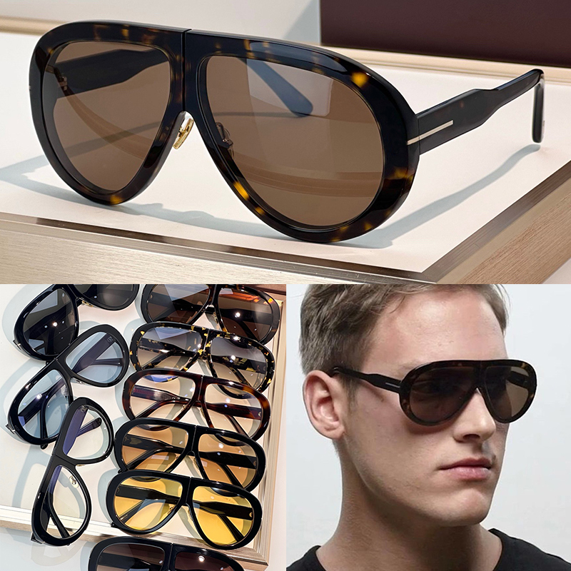 Retro oversized frame pilot sunglasses for women luxury designer sunglasses TF836 classic tortoiseshell frame men UV400 protective sports style glas