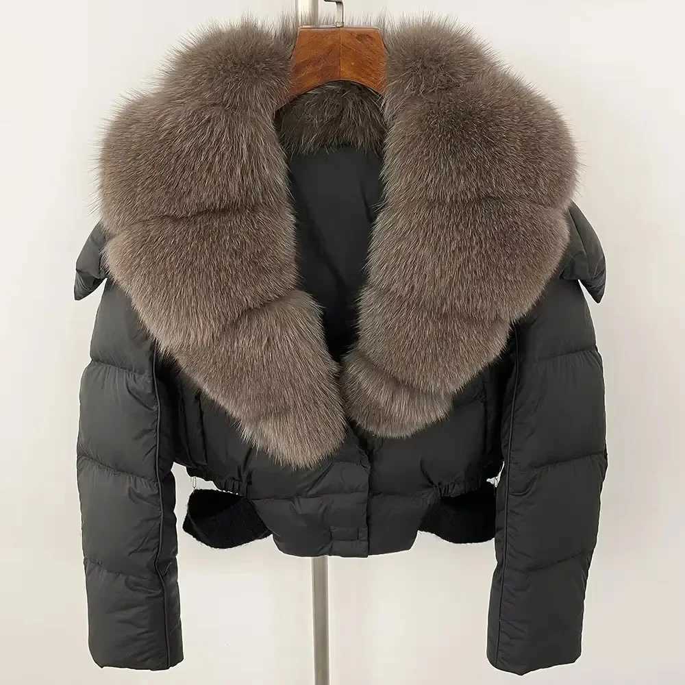 Down Jacket Women White Duck Down Coat Thick Warm Outerwear Natural Raccoon Fur Collar Coat 2024 New Winter Hooded M260922