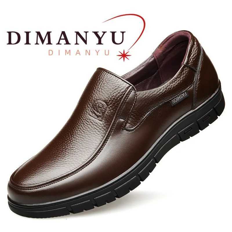 Dress Shoes DIMANYU Men's Loafers Genuine Leather 2026 Spring New Large Size Casual Shoes Men Non-slip Flat Slip-On Lazy Shoes X260923