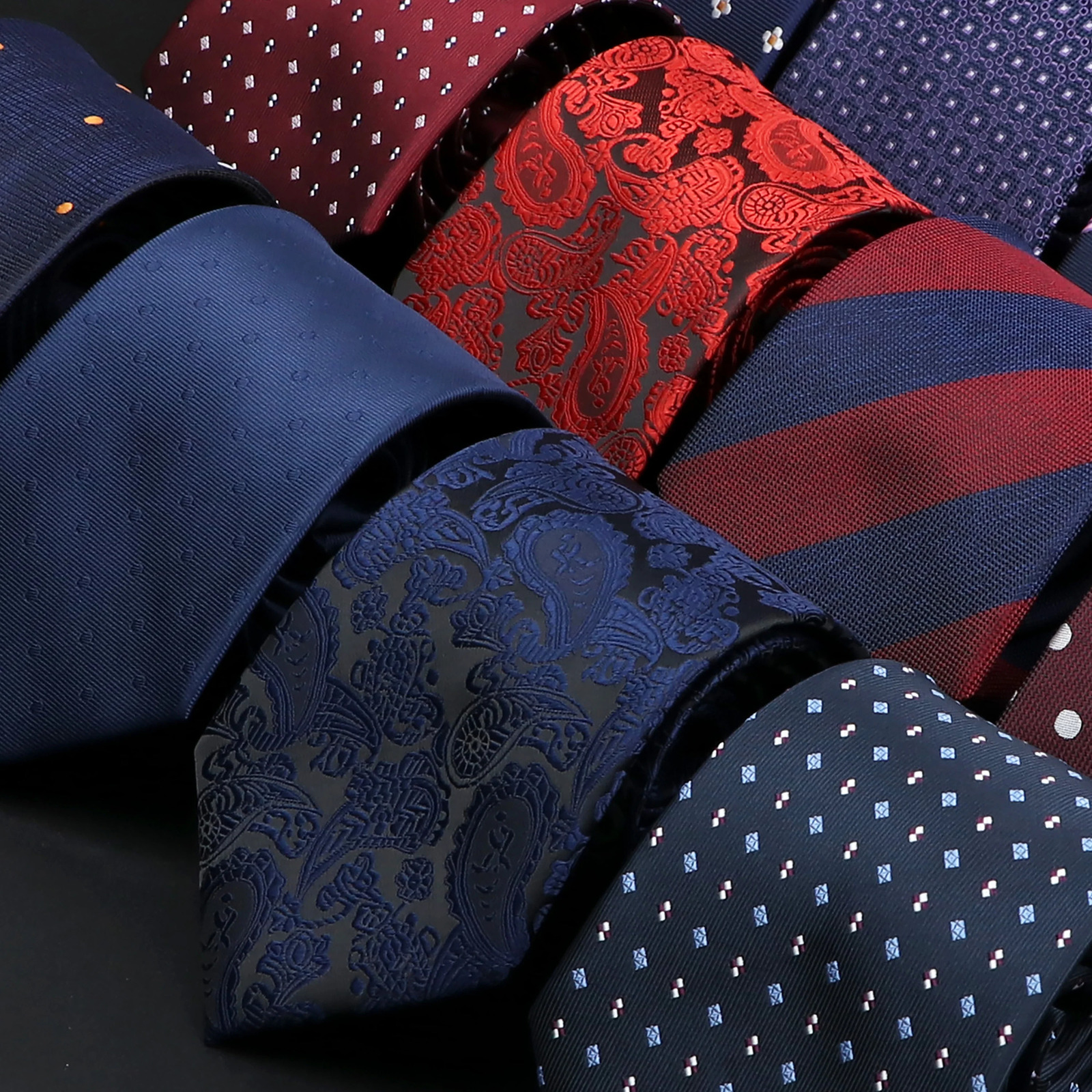 Men's Fashion Tie 8cm Blue Necktie Classic Plaid Striped Neck Tie Paisley Floral Neckties Daily Wear Cravat Wedding Party Gift 260923
