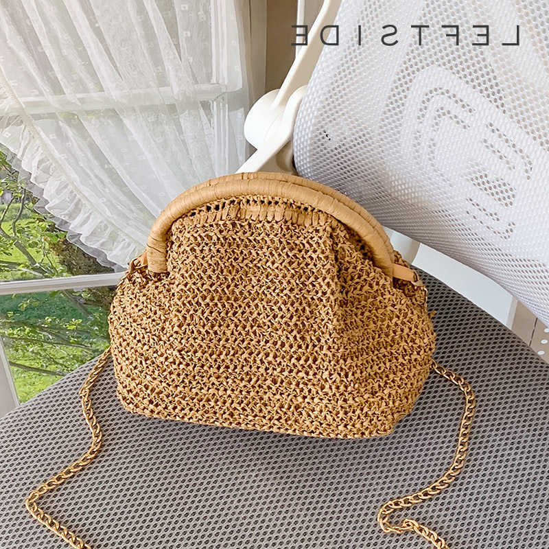 Body LEFTSIDE Weave Small Cross Straw Shoulder Bags for Women 2025 New Summer Crossbody Bag Females Weave Raffia Beach Bags Handbags D260923