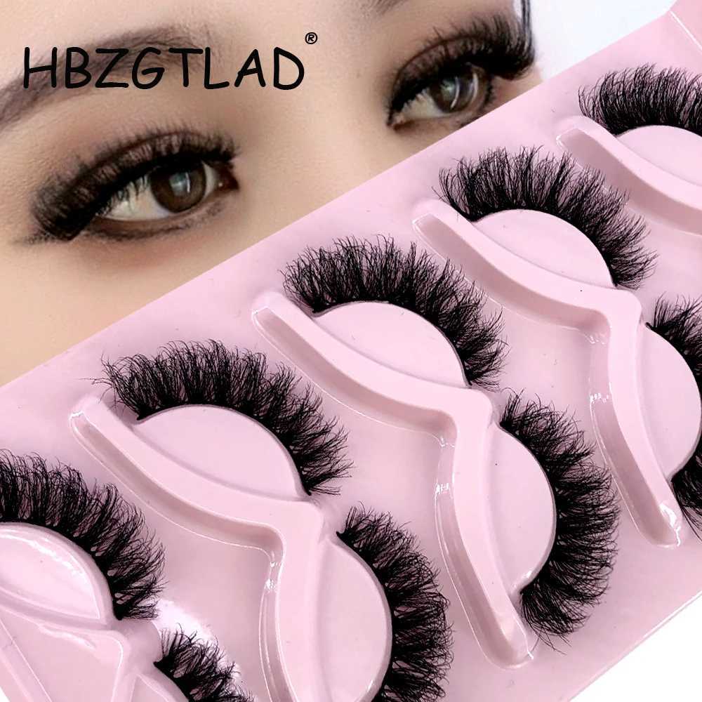 False Eyelashes HBZGTLAD New Cat Eye Lashes 5 Pairs 3D Faux Mink Eyelashes Winged Fluffy Fake Lashes Soft Natural Long Full Strip Lash Make Eyel X26