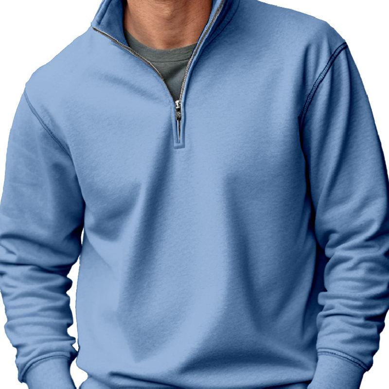 Designer Style Nouvelle Arrivée Haute Qualité Hommes Solide Épais Polaire Doublé Zip Col Montant Sweat Hiver Casual Pull À Manches Longues Plus L
