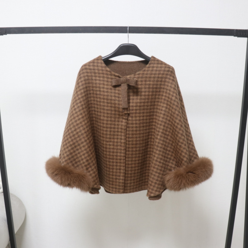 Women's Coat Shawl Cape Coat Korean Style Sweet Double-Sided Wool Coat For Women 2025 Winter New Niche Cape-Style Woolen Top