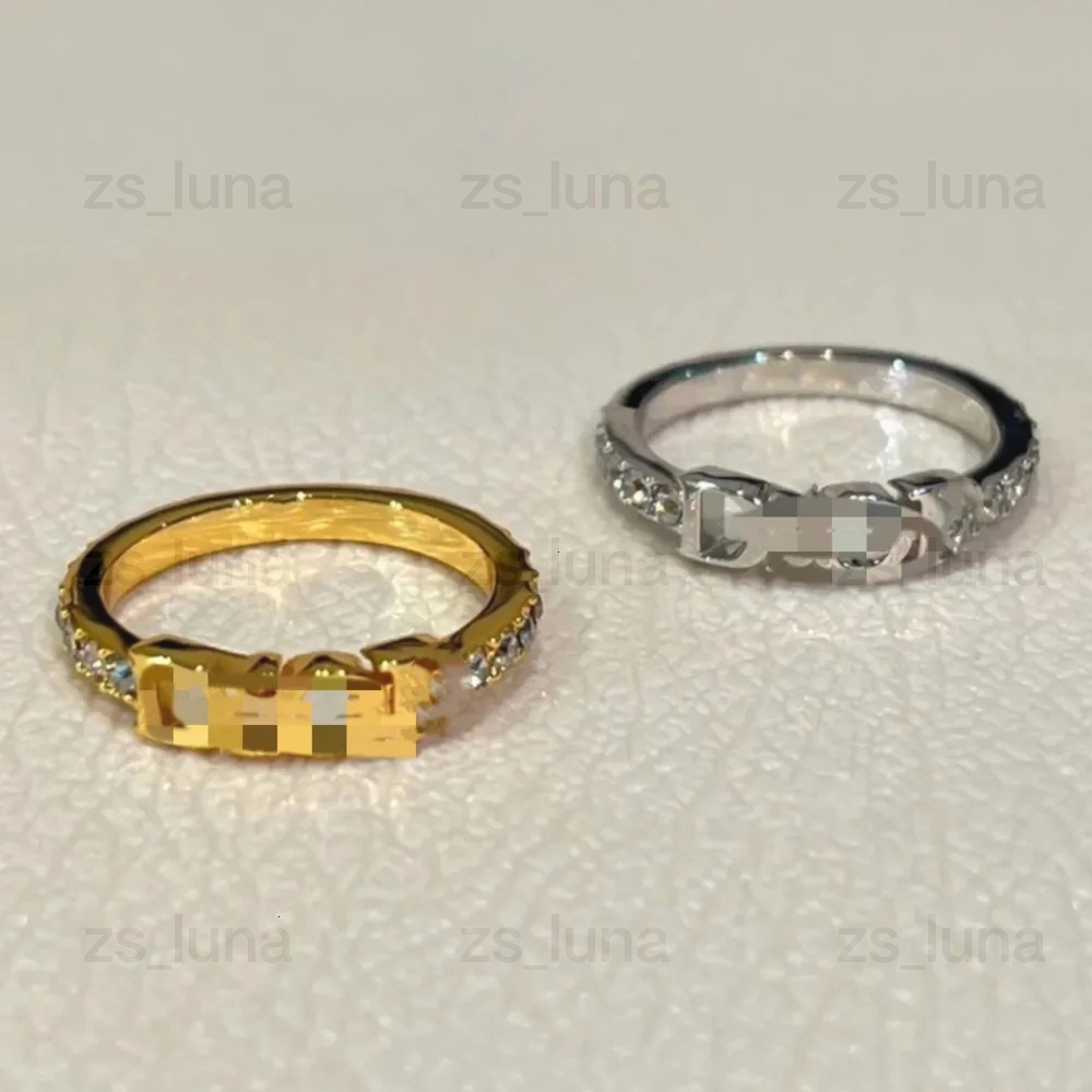 Rings fashion women rings classic letter studded high end quality Designer Jewelry Gold ring Stainless Sier Band Ring AA