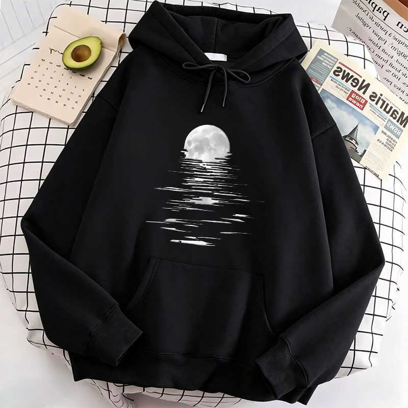 Hoodies Sweatshirts 2026 Retro Women's Moon Print Hoodies Spring Autumn Winter Casual Hoodies Sweatshirts Men Women Tops Hoodie Sweatshirt D260