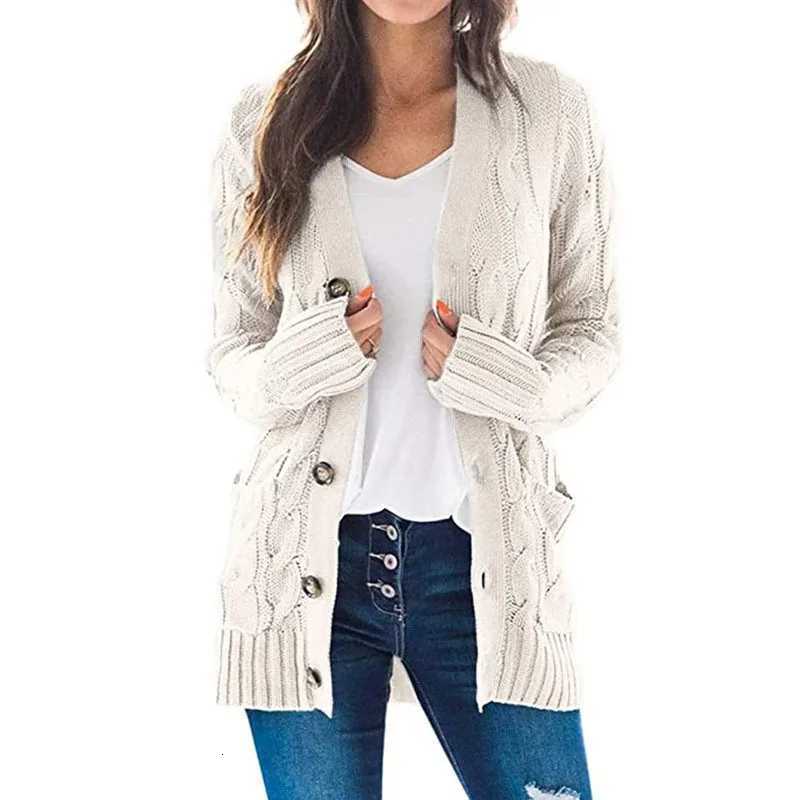 Women's Sweaters 2024 Autumn Winter Women Long Sleeve Knitted Cardigan Single Breasted Solid Color V Neck Loose Sweater Outwear Oversize S-3XL