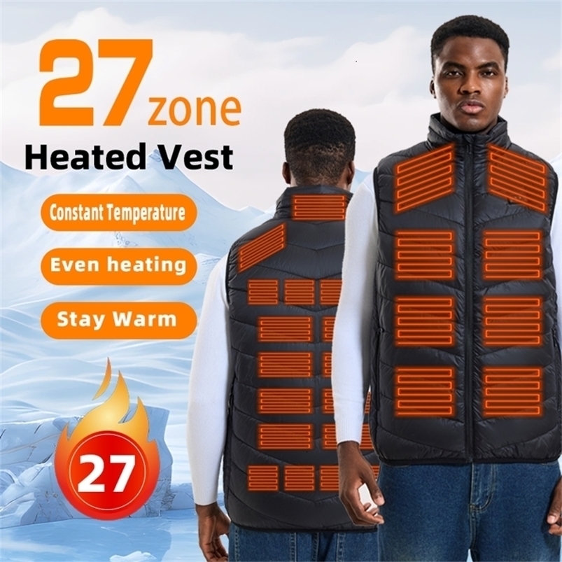 27-Zone Smart Heated VestUnisex Winter Warmth Jacket USB-Powered Heated Vest Outdoor Casual Heating 260921