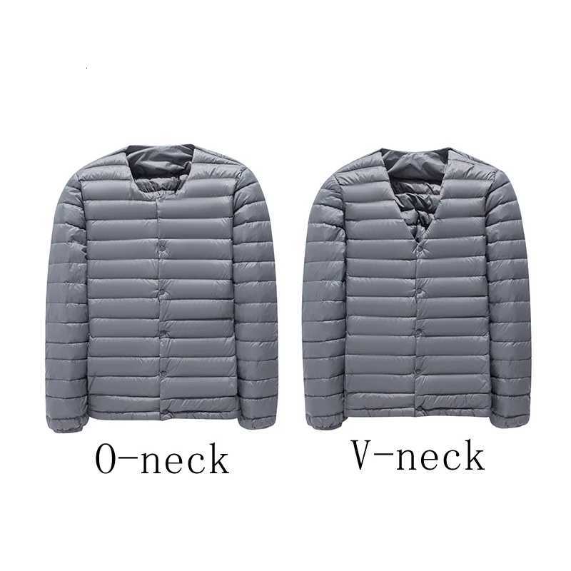 Matt Men's Down Parkas NewBang Fabric Ultra Light Down Jacket Men V-neck Men's Down Jacket Slim Windproof Portable Lightweight Coat Warm L