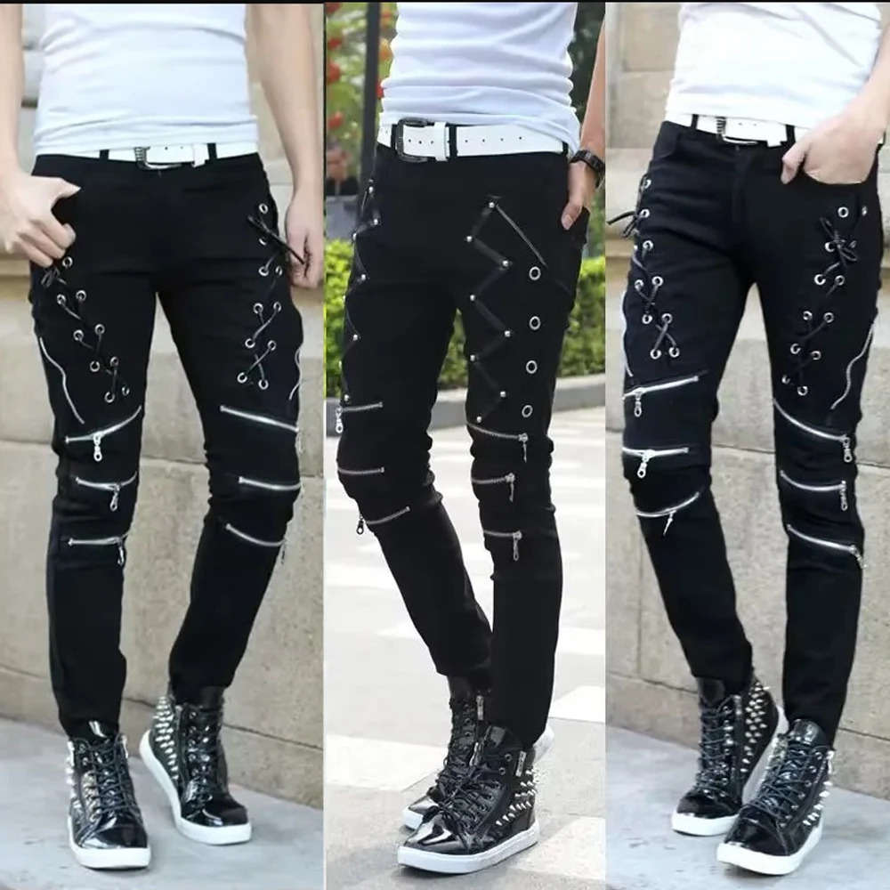 Uomo a vita alta Moda Jean Primavera Estate Boyfriend Moto Street Wear Pantaloni skinny casual in denim Jeans Pantaloni dritti 260921