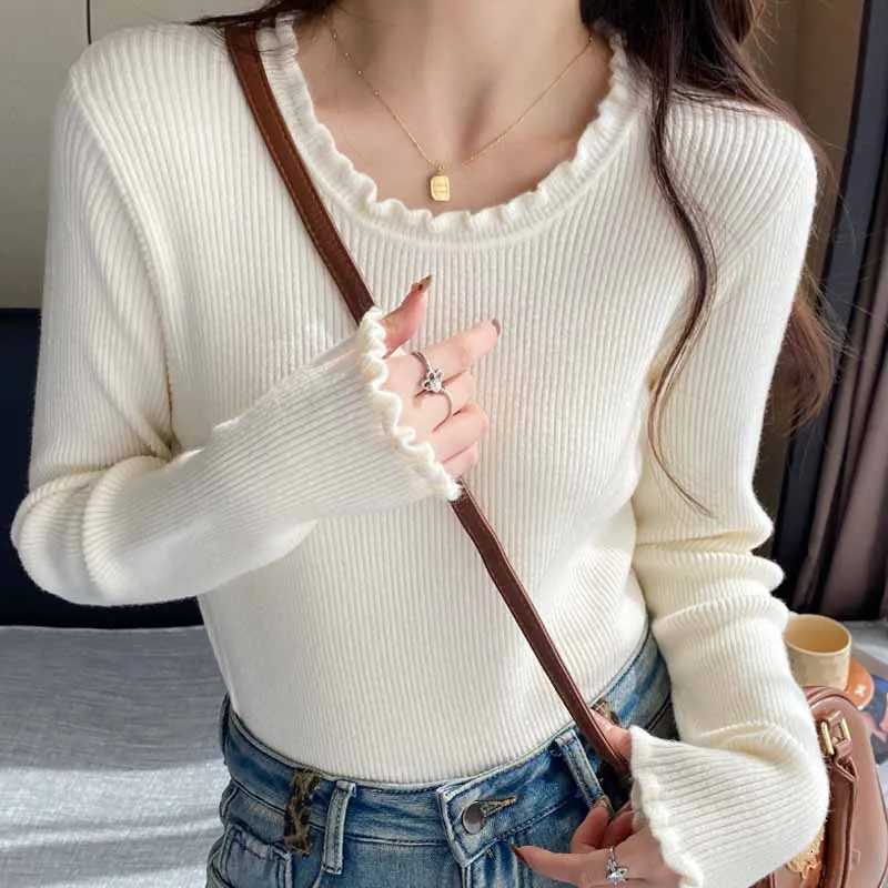 Women's Sweaters Sueter Feminino New Long Sleeve Knitted Sweater Women Pullovers Unique O-Neck Knit Sweater Pullover Women Tops Sweaters Q6712