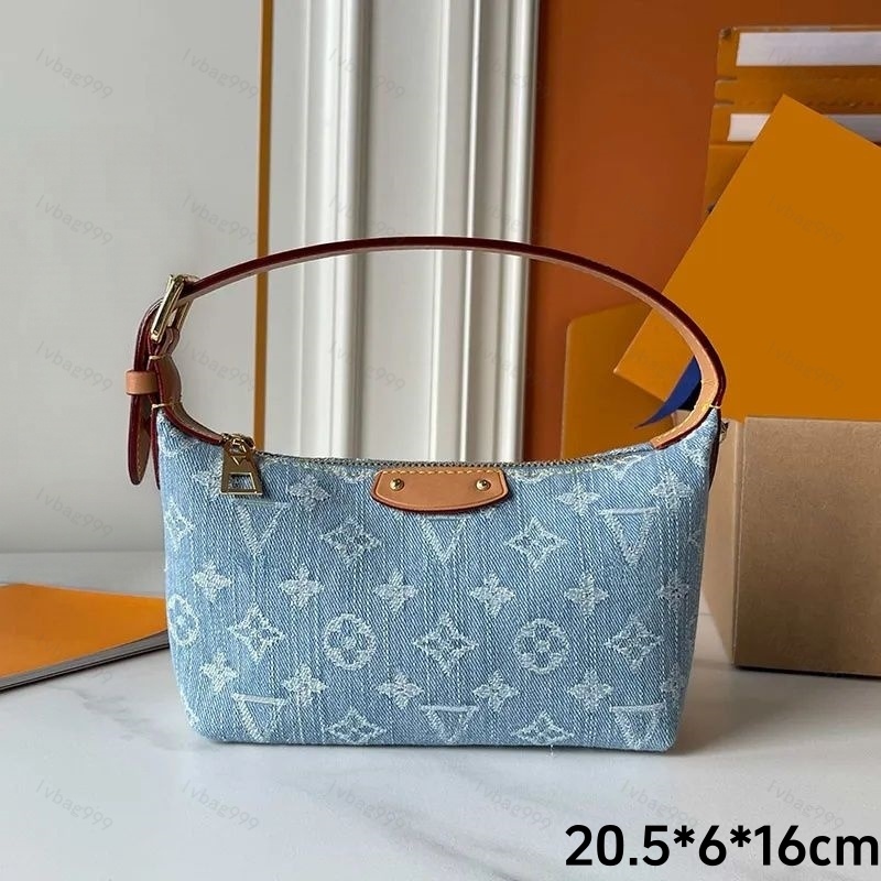 10A New Luxury Designer Bags Pochette Hills For Women High Quality Old Flower Pressing Black Clutch Fashion Summer Medium Handbag Tote Purse Beach U